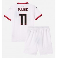 AC Milan Christian Pulisic #11 Bortadräkt Barn 2024-25 Kortärmad (+ Korta byxor)